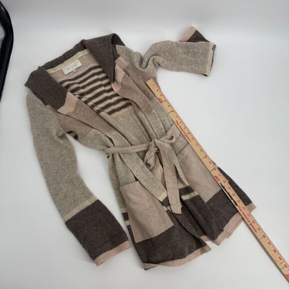 Angel Of The North Anthropologie Belted Long Cardigan Sweater 100% Wool Size S - Picture 11 of 13